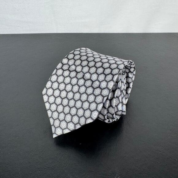 Jos. A. Bank Collection NEW Gray Hex Pattern 100% Silk Neck Tie - Picture 1 of 4